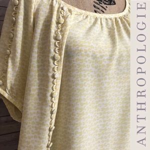 Anthropologie | Sine Silk Yellow and White Tunic